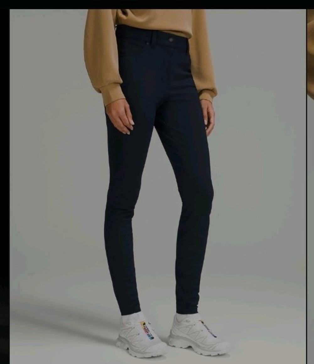 Lululemon City Sleek 5 Pocket 7/8 Pant Womens 28 Blue Slim Stretch Taper W5EJ8S